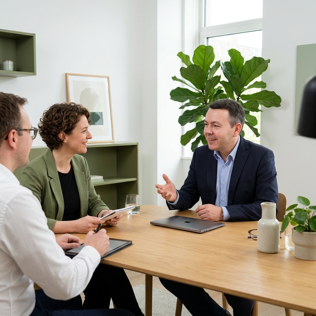 Mediador de seguros a aconselhar cliente